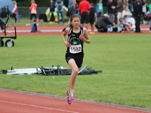 RCTFC athlete Amanda Scott, shown here competing at an earlier trackmeet, won silver for her 800m performance at the Elementaries' trackmeet.
